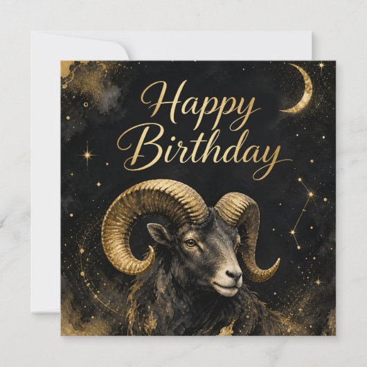 Widder Happy Birthday Sternzeichen Design シーズンカード (正面)