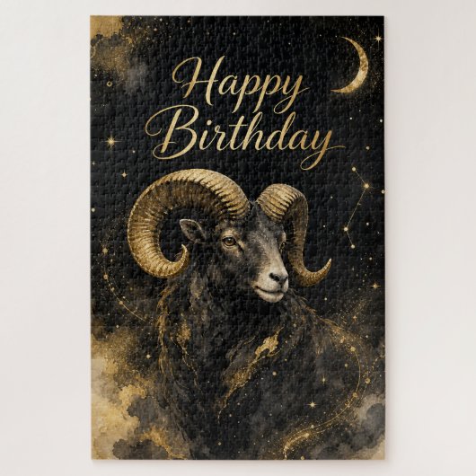Widder Happy Birthday Sternzeichen Design ジグソーパズル (縦)