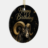 Widder Happy Birthday Sternzeichen Design セラミックオーナメント (右)