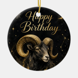 Widder Happy Birthday Sternzeichen Design セラミックオーナメント