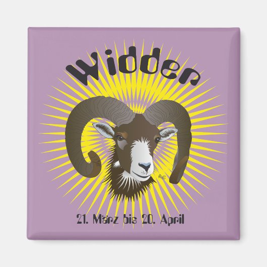 Widder Sternzeichen Magnet マグネット (正面)
