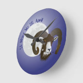 Widder - Sternzeichen Uhr ラウンド壁時計 (傾斜)