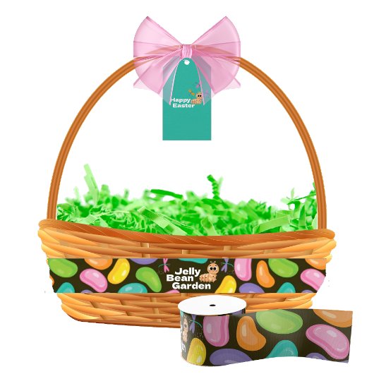 Wide Easter Ribbon Jelly Bean Garden グログランリボン