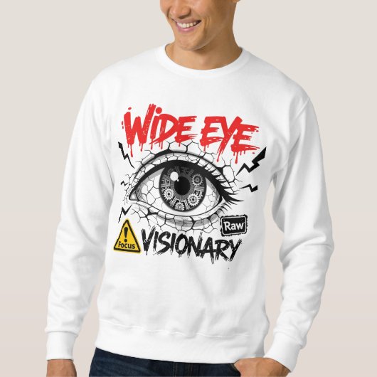 Wide Eye Visionary Raw Streetwear Graphic スウェットシャツ (正面)