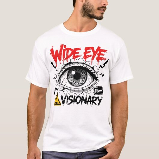 Wide Eye Visionary Raw Streetwear Graphic Tシャツ (正面)