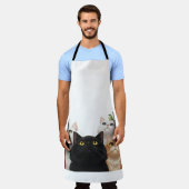 Wide-Eyed Group of Cats Pet Illustration エプロン (着用した状態)