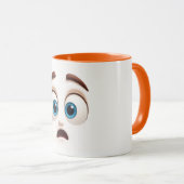 Wide eyed shock face – surprised blue eyed emoji マグカップ (正面右)