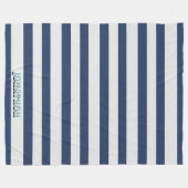 Wide Nautical Striped Weave Navy White ID1248 フリースブランケット (正面(横))