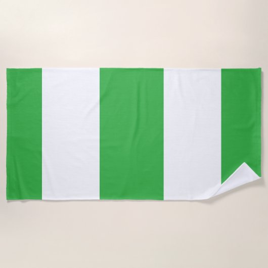 Wide Stripes Lime Green  ビーチタオル (正面)