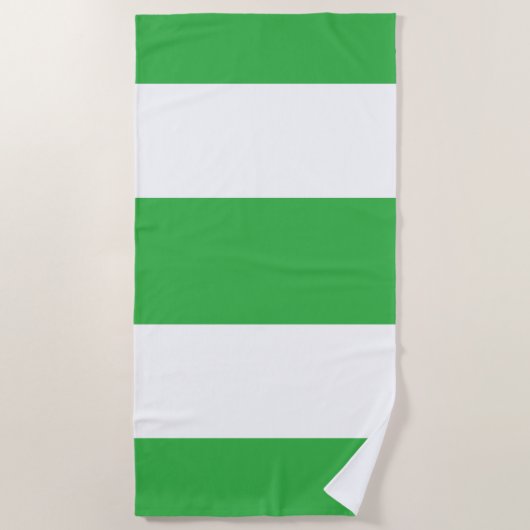 Wide Stripes Lime Green ビーチタオル (正面)