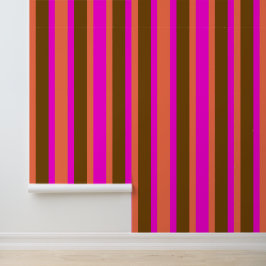 Wide Stripes Pink and Brown 壁紙