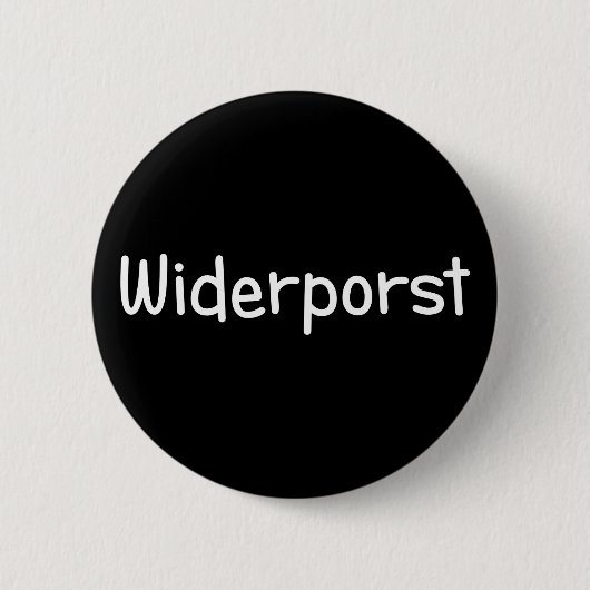 Widerporst (white print) 缶バッジ (正面)