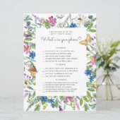 Widlfloralフローラベビーシャワー電話ゲームカード (スタンド正面)