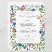 Widlfloralフローラベビーシャワー電話ゲームカード (正面/裏面)