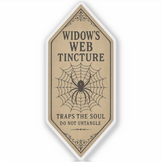 Widow's Web Tincture - Halloween Apothecary Label シール (正面)
