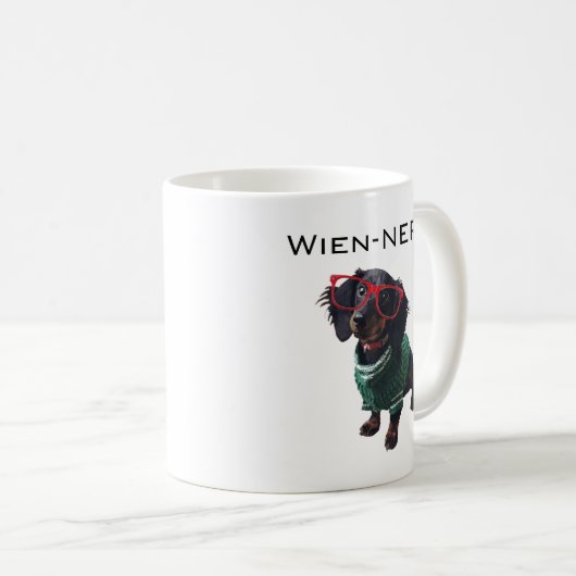 Wienおたくのおもしろいなダックスフントの"ウインナー犬"のマグ コーヒーマグカップ (正面右)