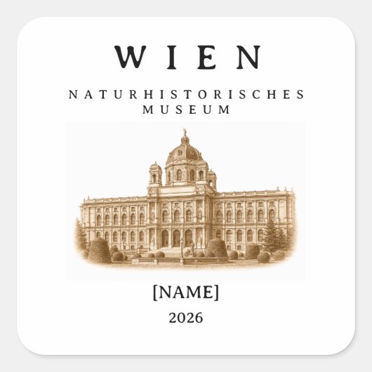 Wien Naturhistorisches Museum | Name & Jahr スクエアシール (正面)