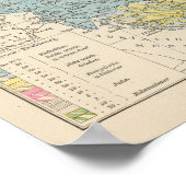 Wien, Prag, BudaPest Map ポスター (角)