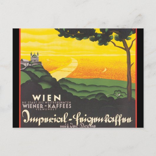 Wien_Vintage Travelポスターアートワーク ポストカード (正面)