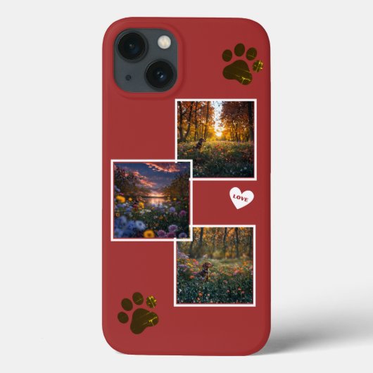 Wiener 疑問に思: Dachshund Photo Collage iPhoneケース Case-Mate iPhoneケース (裏面)