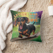 Wiener Dog Little legs愛の多く クッション (ブランケット)