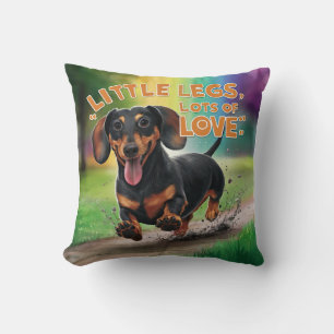 Wiener Dog Little legs愛の多く クッション
