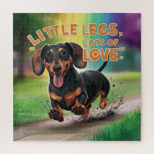 Wiener Dog Little legs愛の多く ジグソーパズル (縦)