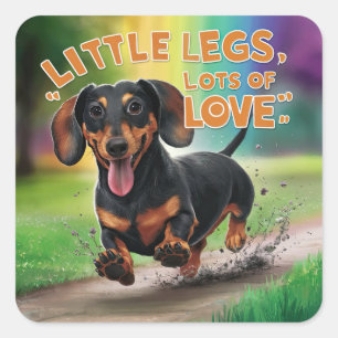Wiener Dog Little legs愛の多く スクエアシール