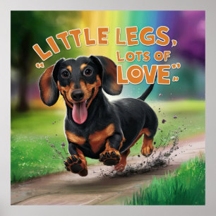 Wiener Dog Little legs愛の多く ポスター