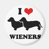 WIENER DOG TEES - "私は私の妻を愛している" マグネット (正面)
