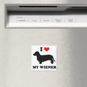 WIENER DOG TEES - "私は私のWienerを愛している" マグネット (インサイチュ (食洗機))