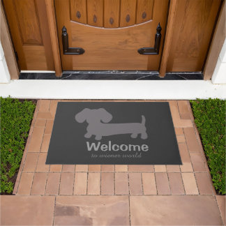 Wiener Dog World Welcome Doormatへようこそ ドアマット