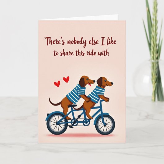 Wiener Dogs Tandem Love Card カード (正面)