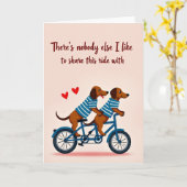 Wiener Dogs Tandem Love Card カード (黄色い花)