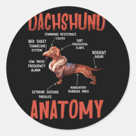 Wiener Doxie愛好家の解剖学のためのDachshandかわいい ラウンドシール