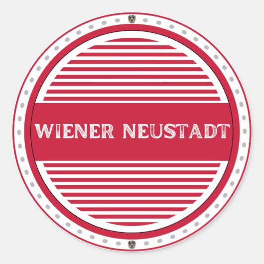 Wiener Neustadt City Emblem Austrian Identity ラウンドシール (正面)