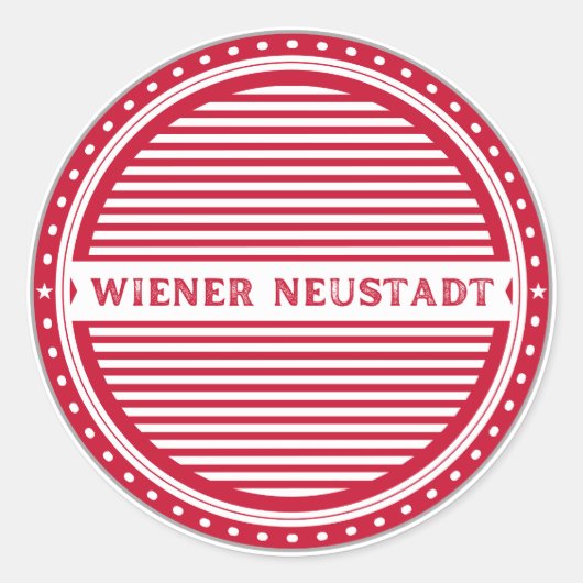 Wiener Neustadt City Pride Emblem Austria Identity ラウンドシール (正面)