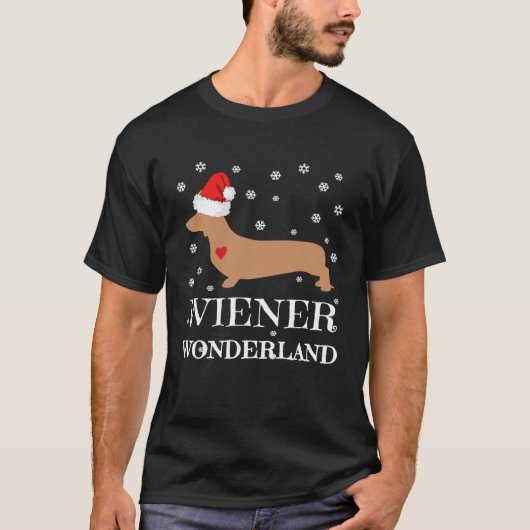 Wiener Wonderland Christmas Dachshund Holiday Tシャツ (正面)