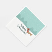 Wiener Wonderland Dachshund Christmas Doxie スタンダードランチョンナプキン (角)