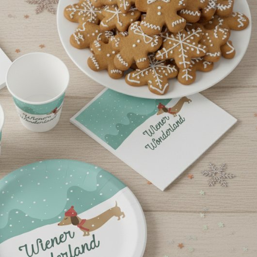 Wiener Wonderland Dachshund Christmas Doxie スタンダードランチョンナプキン