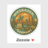 Wiesbaden Germany Landmark Art シール (シート)