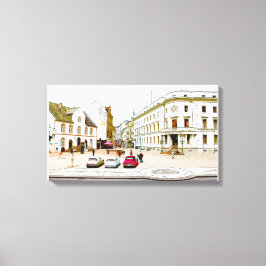 Wiesbaden, Marktplatz, Street view - Germany キャンバスプリント