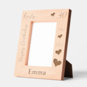 wife 40th Birthday Photo frame with name heart レーザー彫刻フレーム (左)