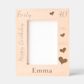 wife 40th Birthday Photo frame with name heart レーザー彫刻フレーム (正面)