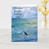 **WIFE** A *レインボー* JUST *誕生日*カード カード (黄色い花)