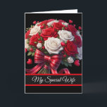 Wife Birthday Card カード<br><div class="desc">Birthday card is shown with a pretty floral bouquet print.
Card has a special message inside for your special wife.
Customize this card or buy as is.
Licensed Image</div>