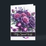 Wife Birthday Card カード<br><div class="desc">Birthday card is shown with a pretty floral bouquet print.
Card has a special message inside for your special wife.
Customize this card or buy as is.
Licensed Image</div>