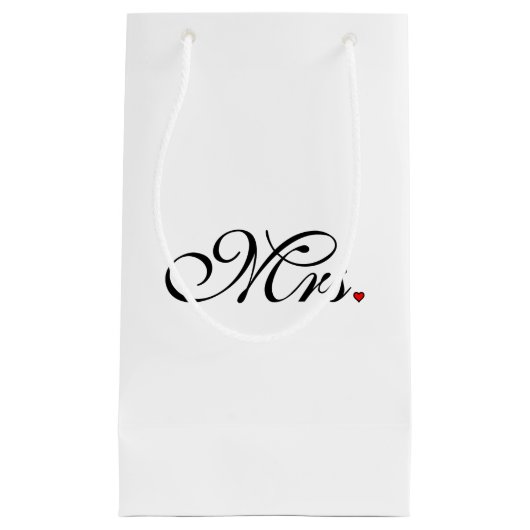 Wife Bride His Her夫人は最近結婚します スモールペーパーバッグ (正面)