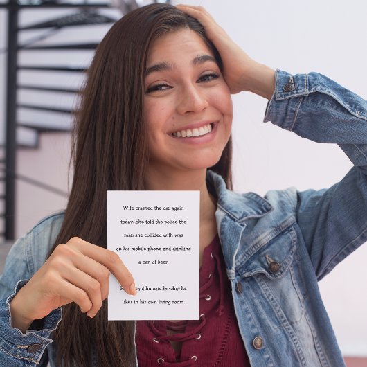 Wife Car Accident Police Funny Humor Joke Birthday シーズンカード