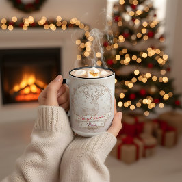 Wife Christmas Mug – Personalized Reindeer ツートーンマグカップ